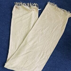 Amanda Smith Scarf Shawl Wrap Womens One Size Beige Fringe Acrylic Made In Italy